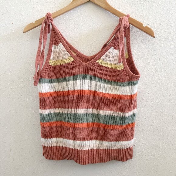 MADEWELL Striped Grandfield Tie-Strap Sweater Tank No Size Tag Check Measurement - Picture 3 of 11